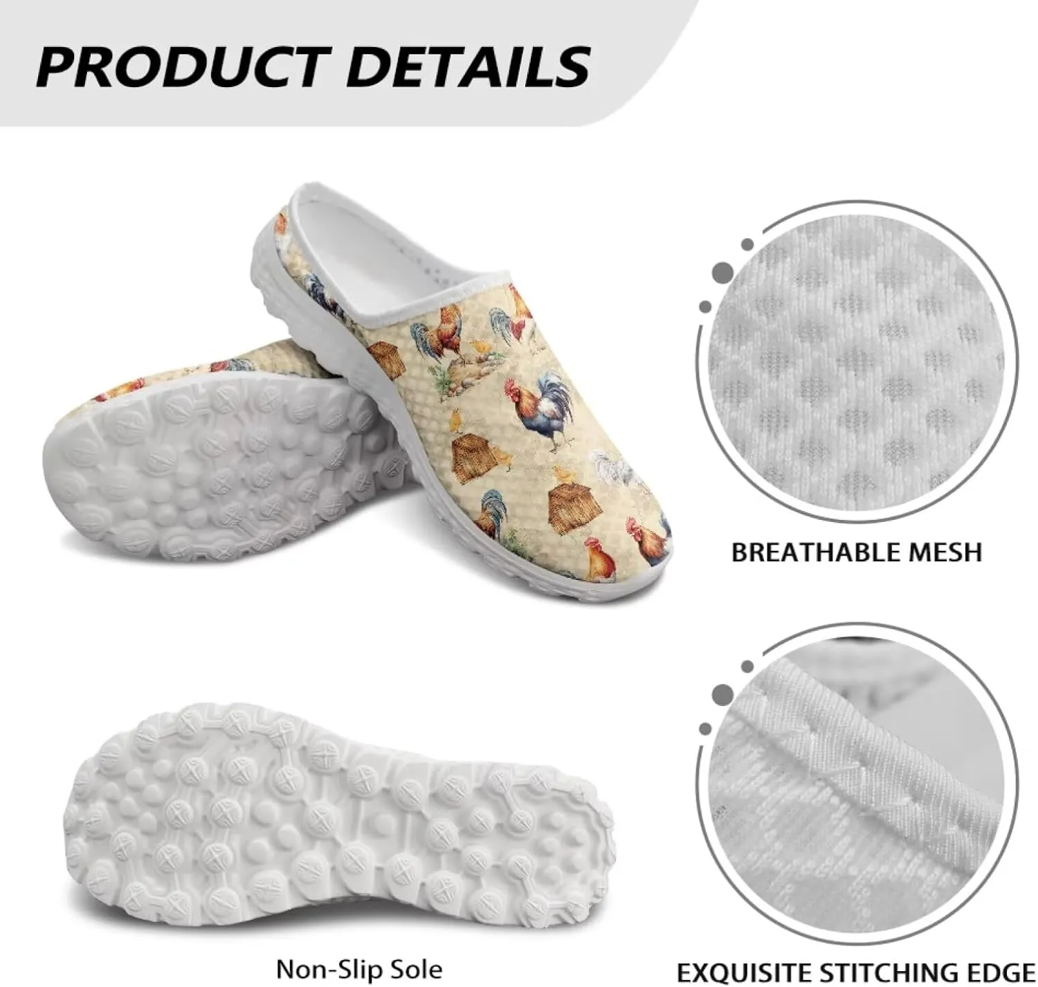 Binienty Women Mules Breathable Mesh Slip on Backless Walking Sneakers for Outings Shopping Camping