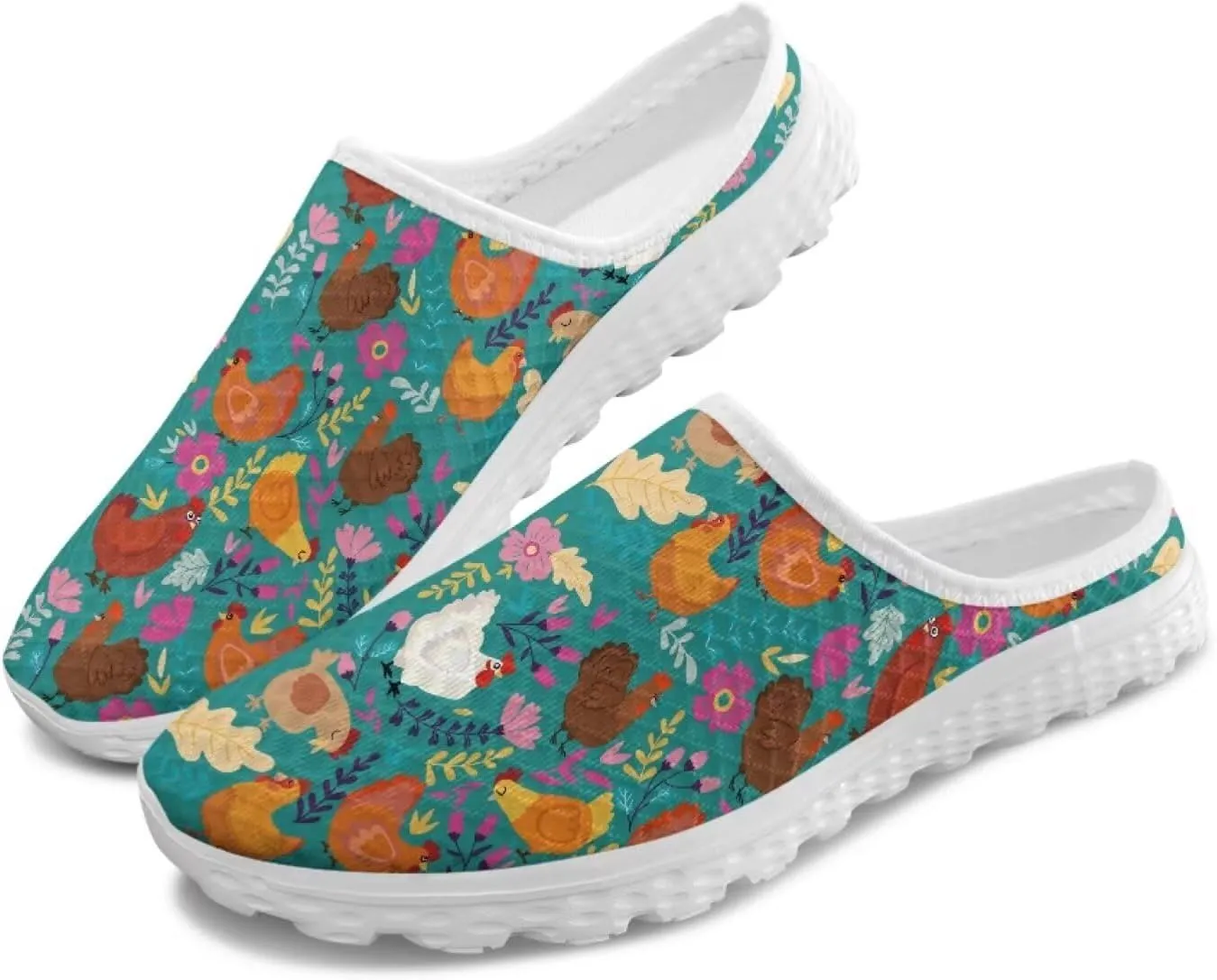 Binienty Women Mules Breathable Mesh Slip on Backless Walking Sneakers for Outings Shopping Camping