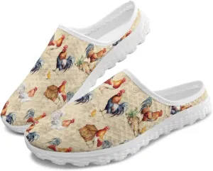 Binienty Women Mules Breathable Mesh Slip on Backless Walking Sneakers for Outings Shopping Camping