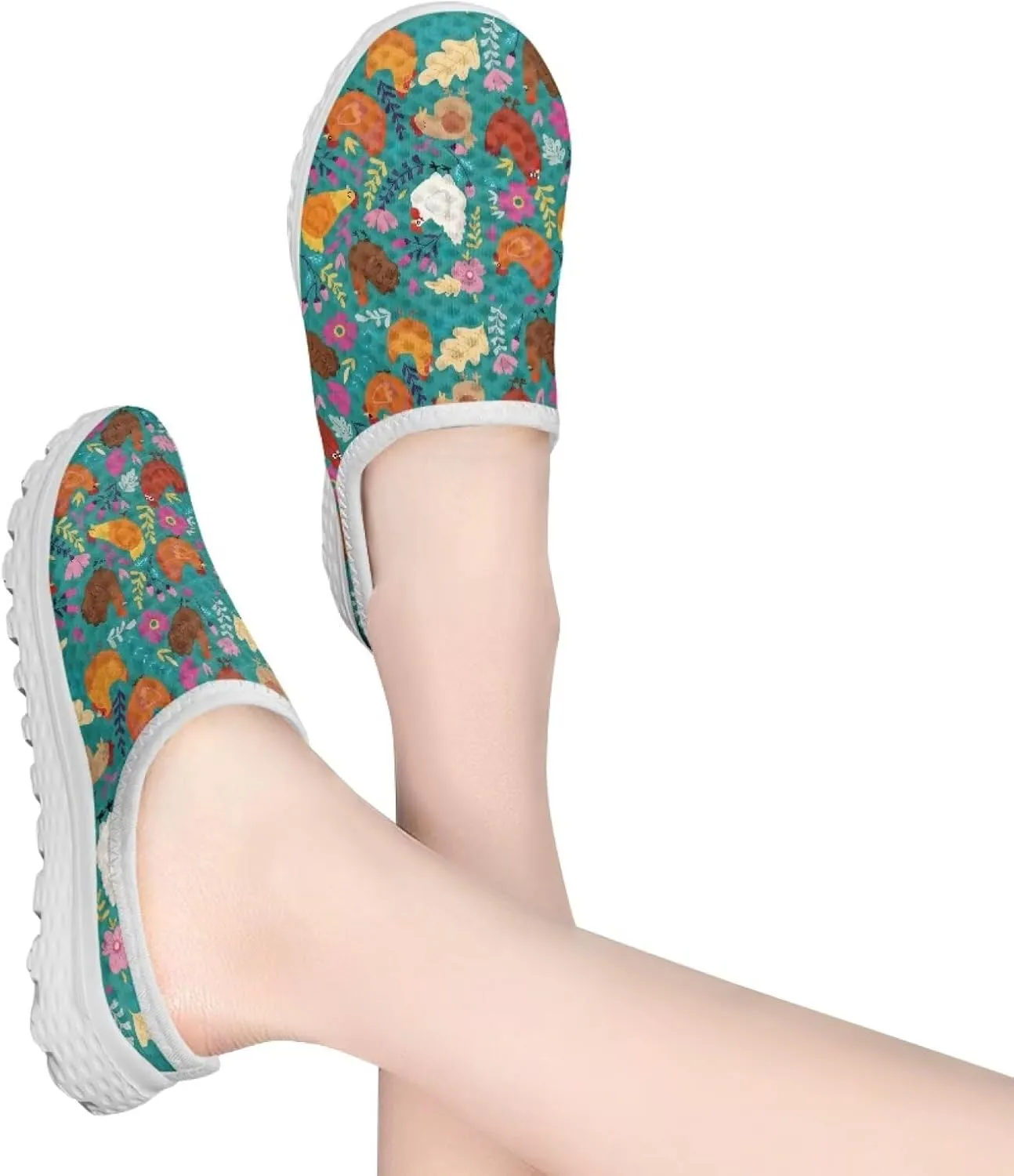 Binienty Women Mules Breathable Mesh Slip on Backless Walking Sneakers for Outings Shopping Camping