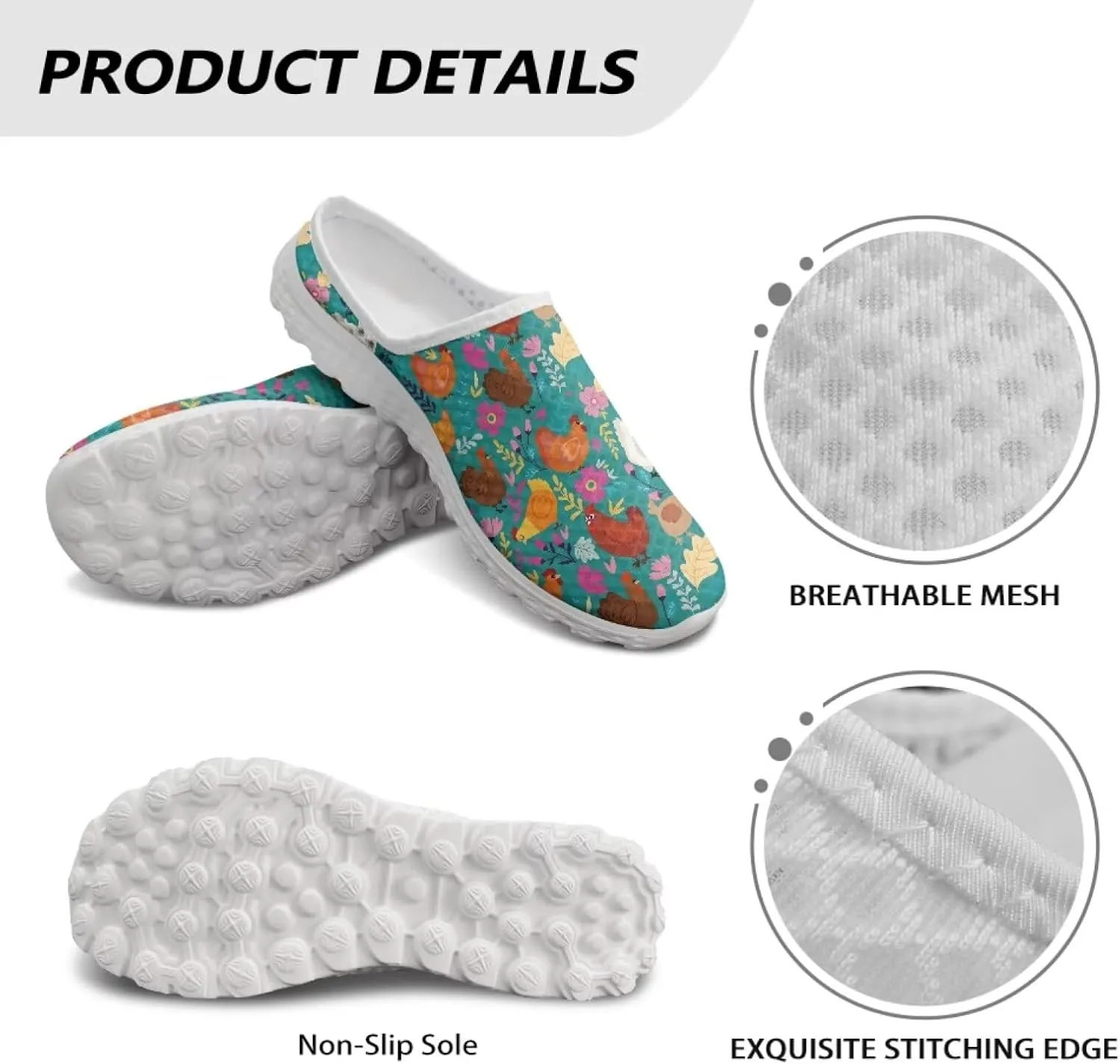 Binienty Women Mules Breathable Mesh Slip on Backless Walking Sneakers for Outings Shopping Camping