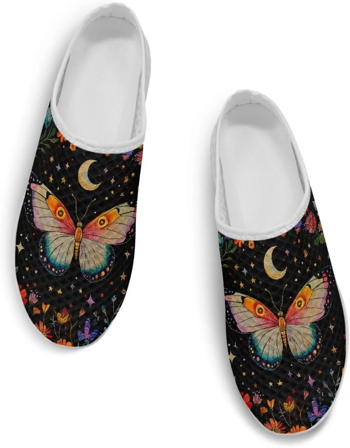 Binienty Women's Arch Support Round Toe Garden Clogs Slip On Breathable Mule Sneakers Wide Width Homen Slippers for Indoor Outdoor