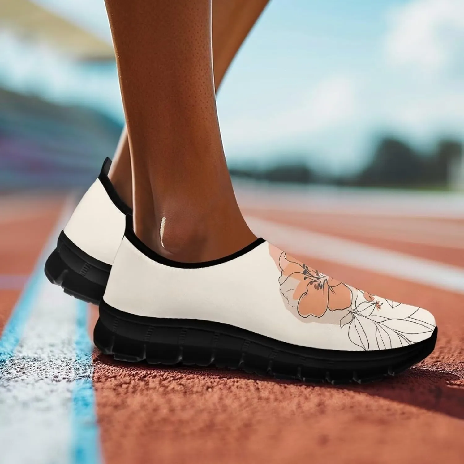 Binienty Women's Casual Loafers Trendy Running Shoes Lightweight Athletic Tennis Training Shoes Non-Slip