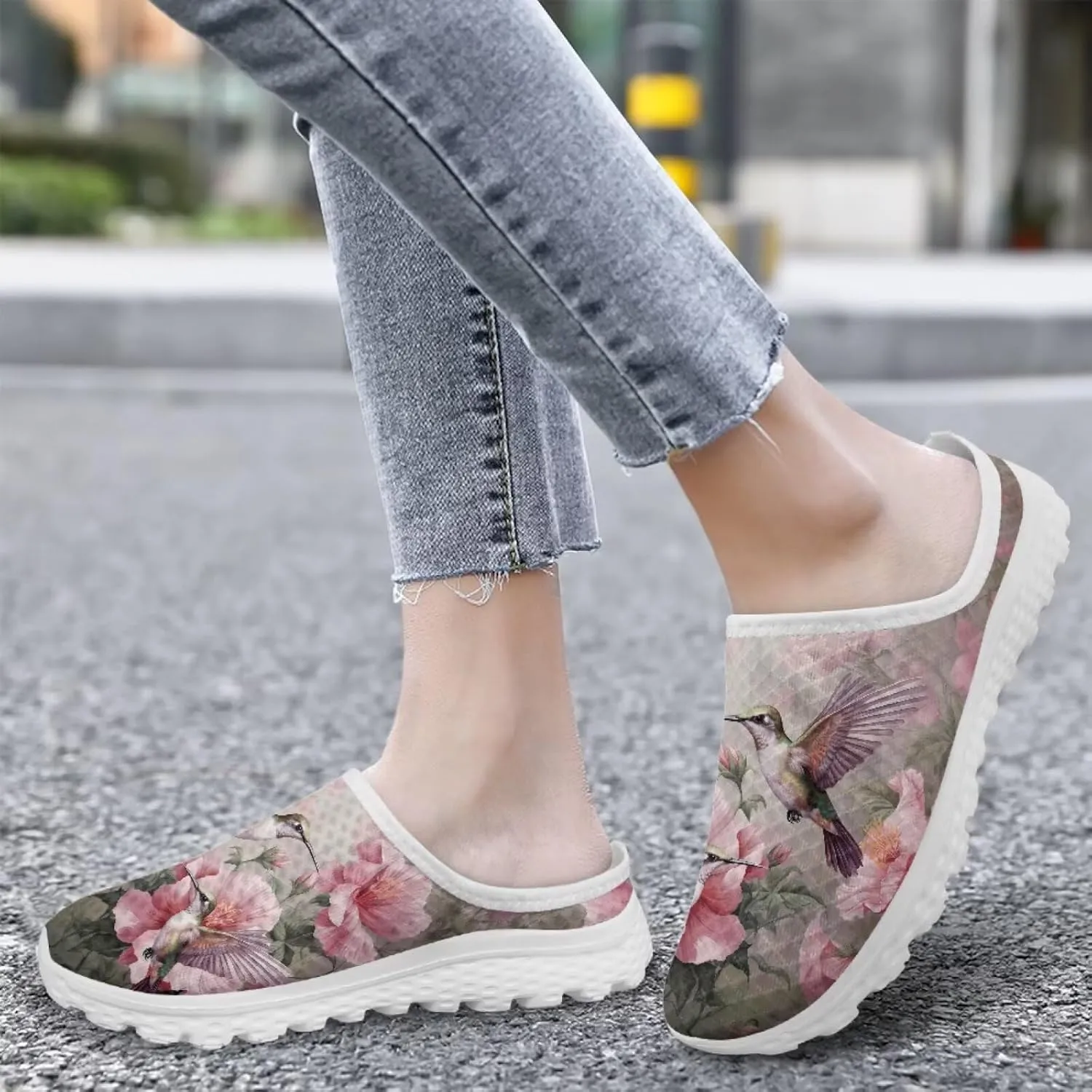 Binienty Womens Mule Shoes Slip on Mesh Garden Clogs Fashion Four Seasons Walking Shoe Outdoor Footwear