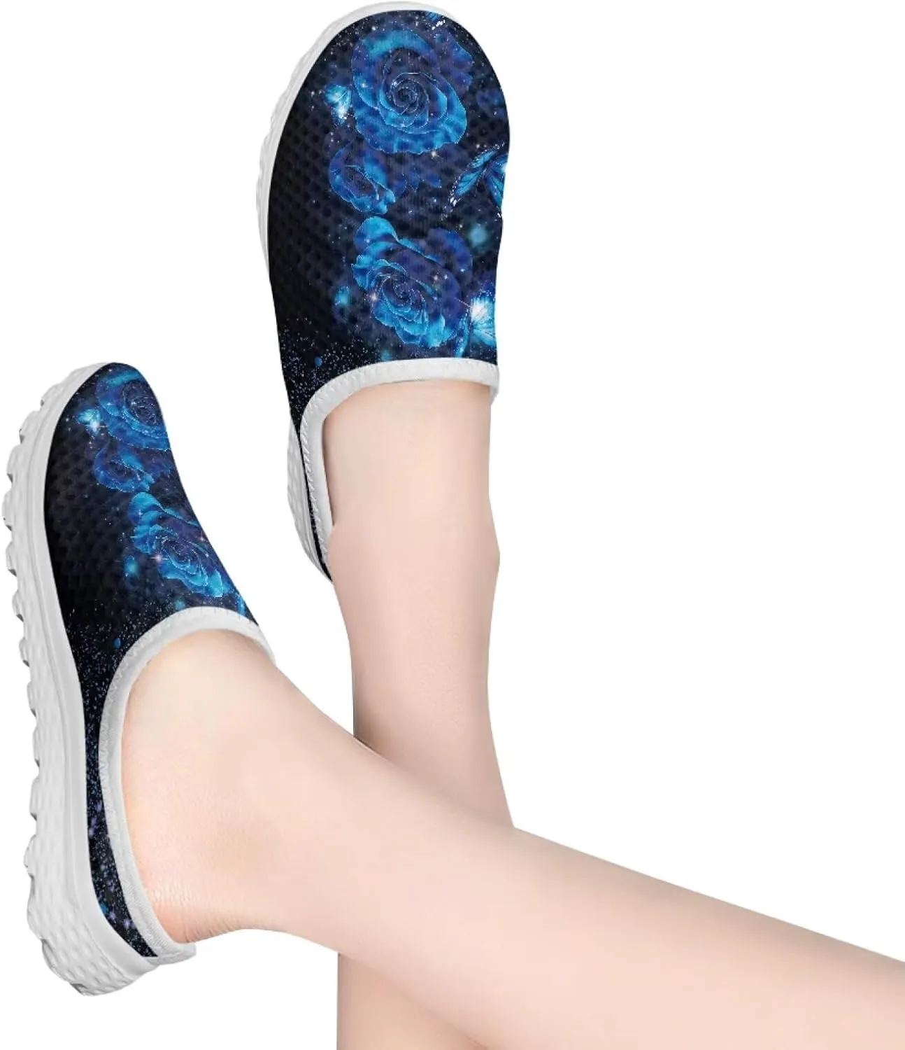 Binienty Womens Mules & Clogs with Arch Support Breathable Mesh Slip On Walking Shoes for Outings Shopping Camping