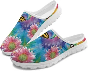 Binienty Womens Mules & Clogs with Arch Support Breathable Mesh Slip On Walking Shoes for Outings Shopping Camping