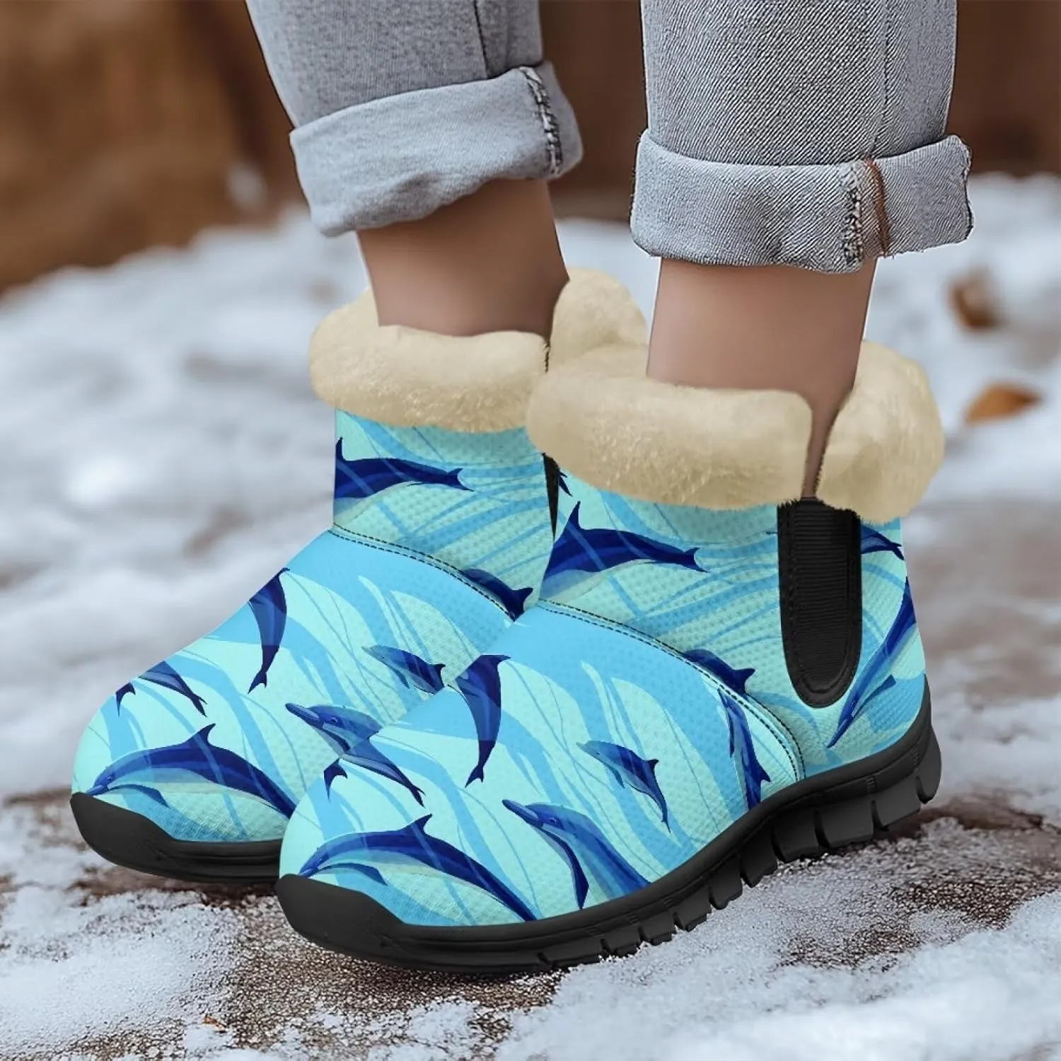 Binienty Womens Snow Boots Winte Fur Lined Cozy Warm Insulated Fuzzy Boots