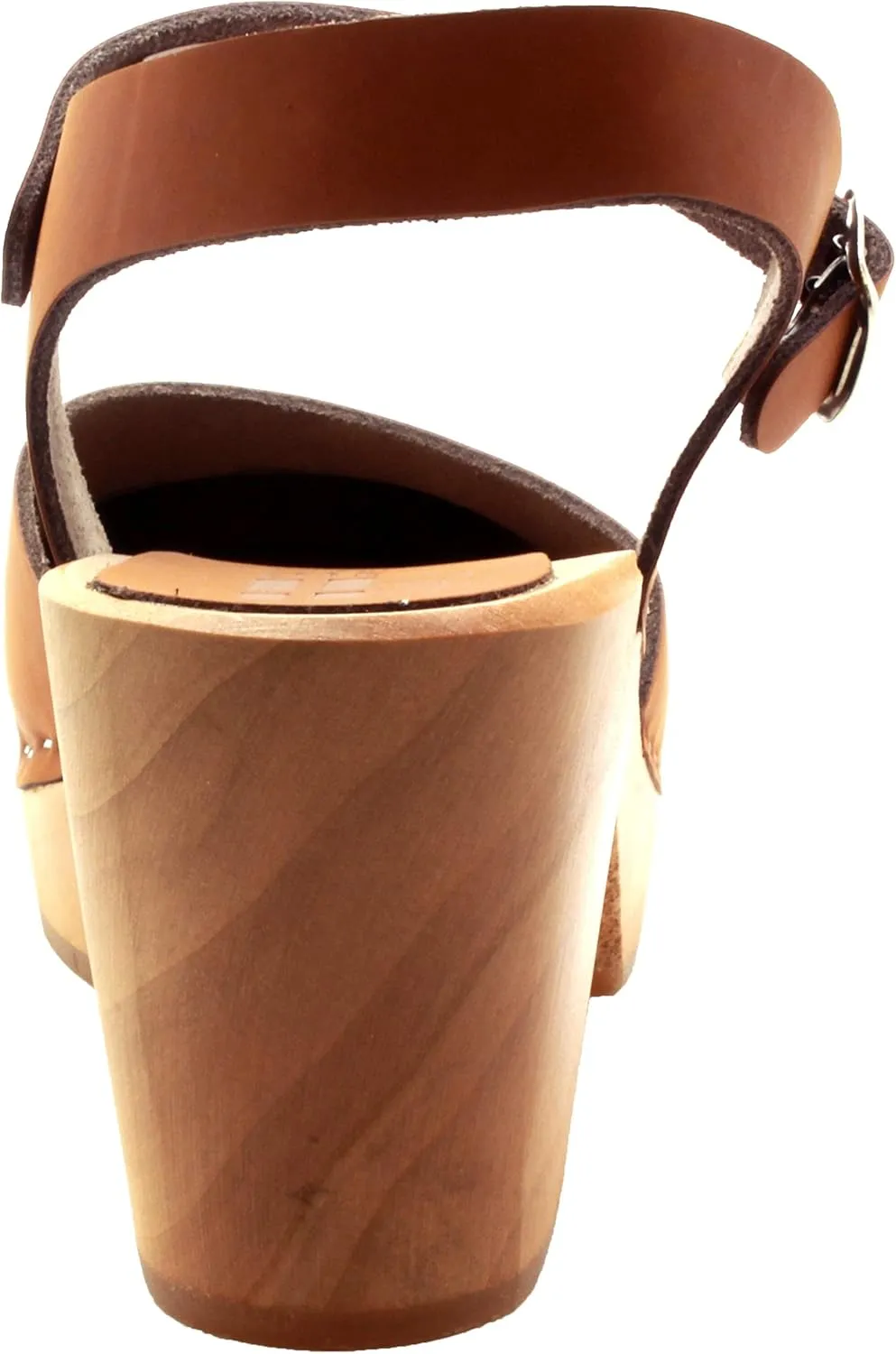 Bjork Margareta Mid-Heel Wooden Swedish Clog Sandals