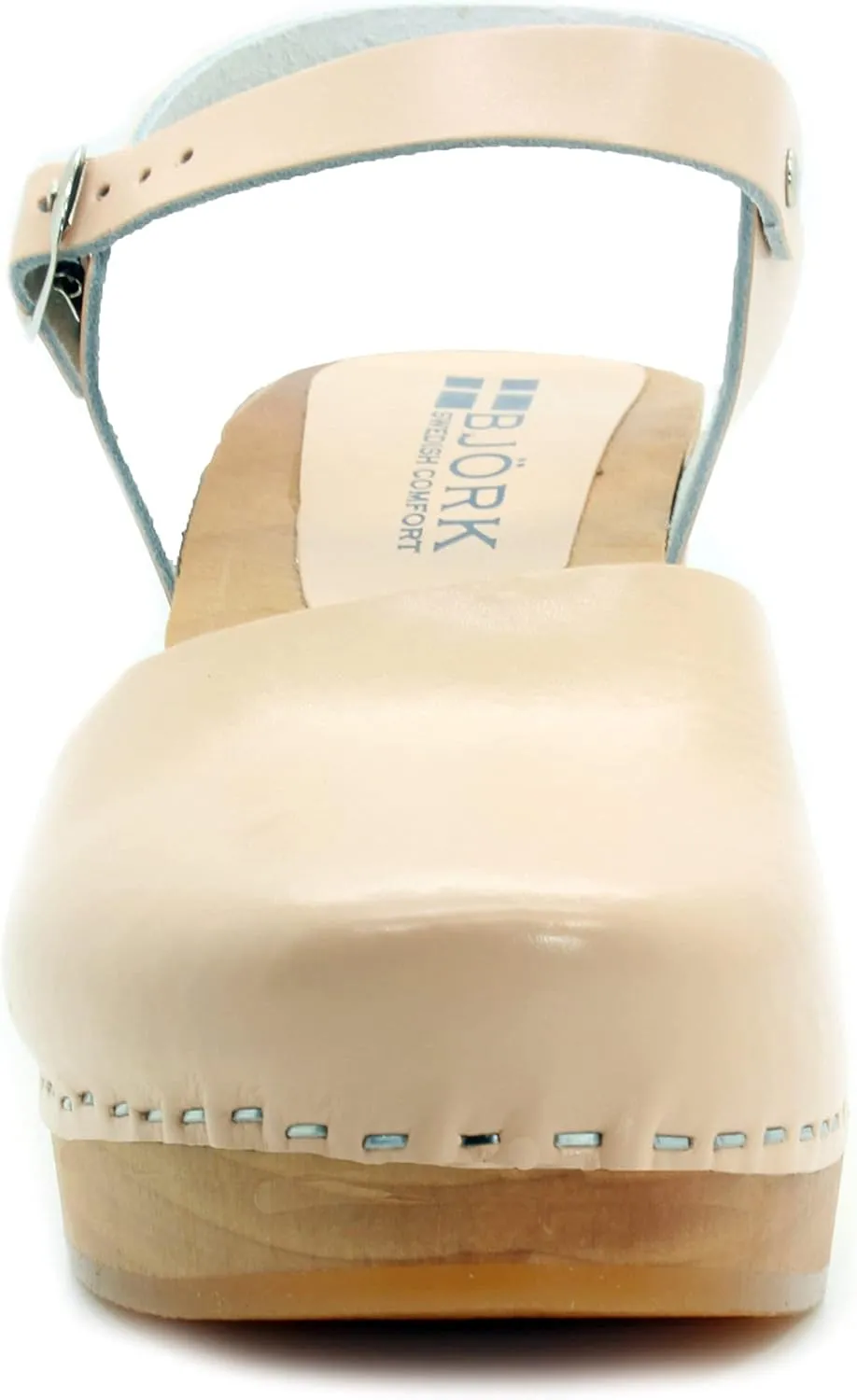 Bjork Margareta Mid-Heel Wooden Swedish Clog Sandals