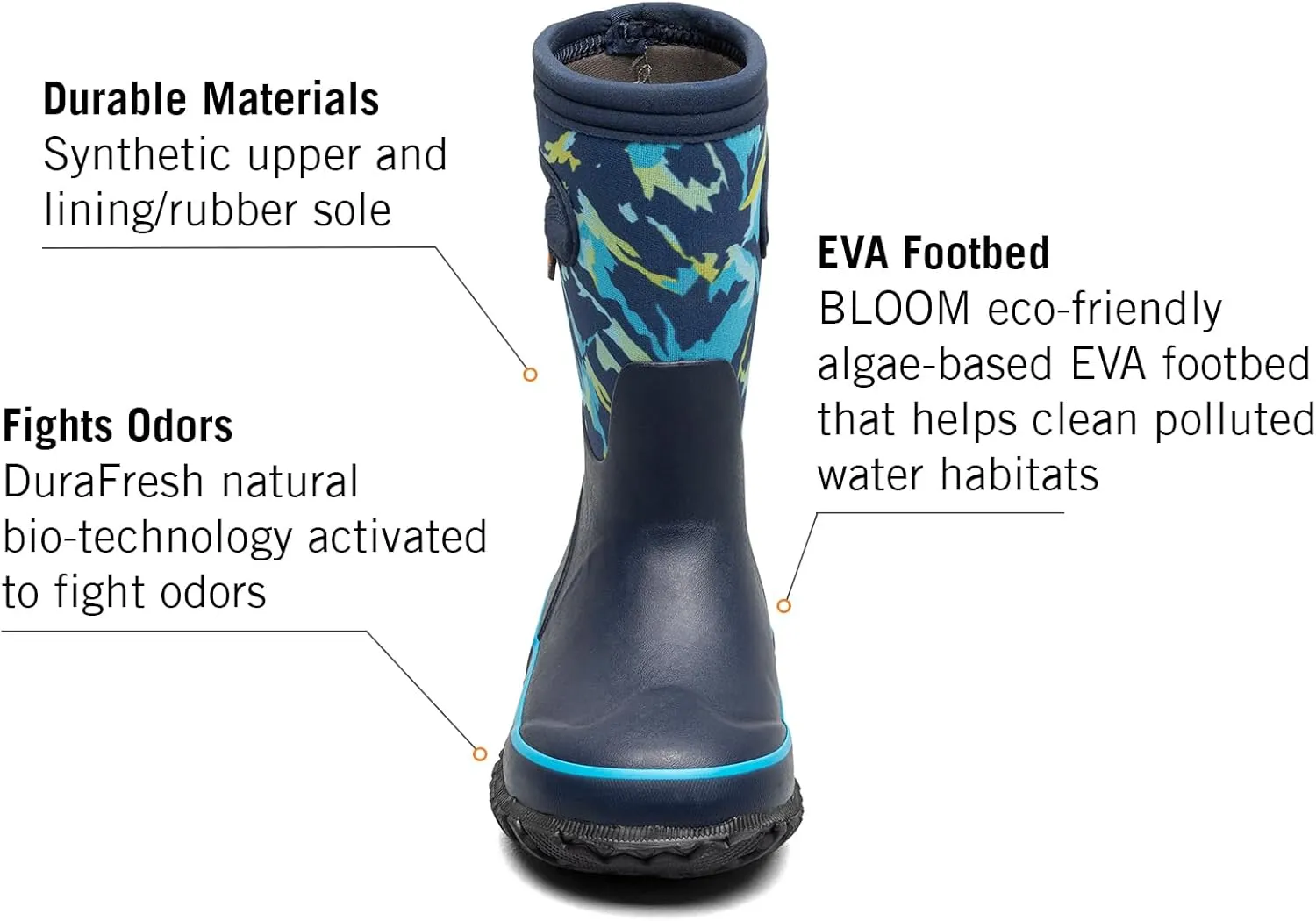 BOGS Grasp Kids Waterproof Insulated All Weather Rain Boots Mud Boots I For Snow, Rain, Winter, Mud and Cold Weather for Toddlers, Girls, Boys, Unisex