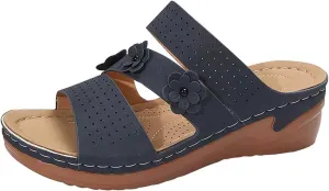 Bohemia Floral Flat Sandals 2024 T-Strap Summer Beach Glitter Beaded Elastic Flip-Flop Thong Shoes