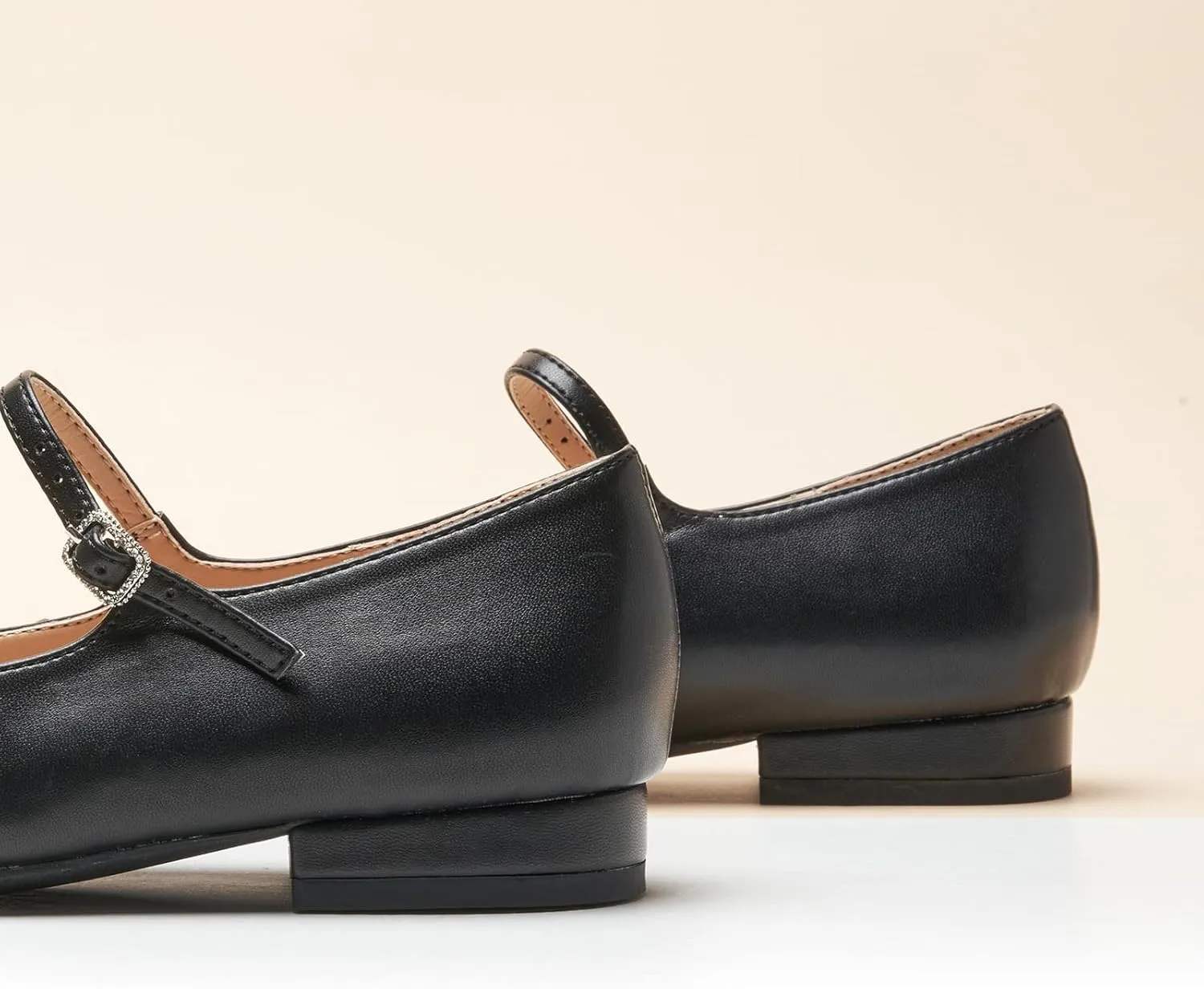 C. Paravano Women's Mary Jane Flats | Almond Toe Leather Ballet Flats with Adjustable Strap, Dressy and Casual Shoes for Office,Travel,Bridal, Church,Business Meetings & Daily Wear