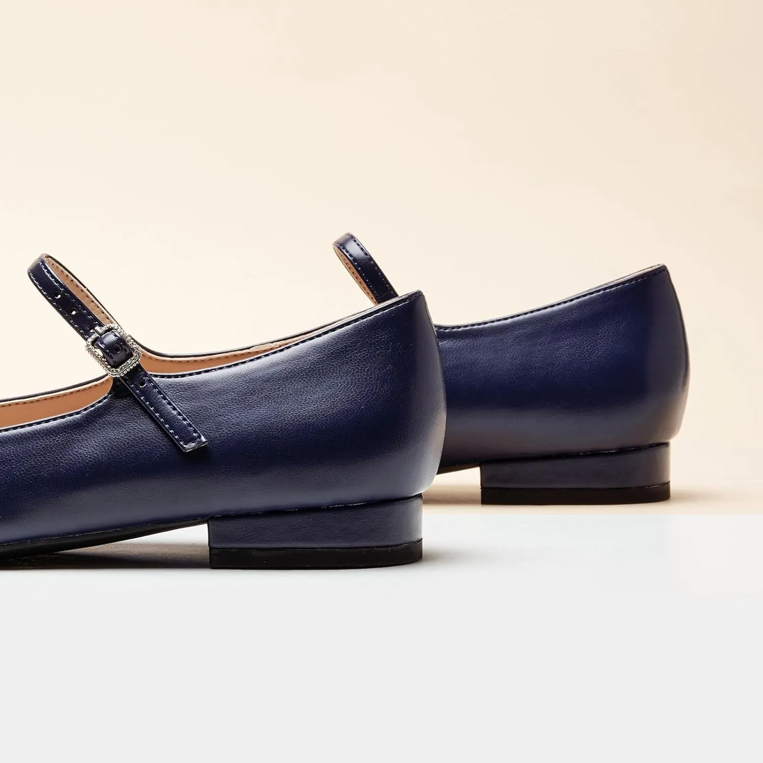 C. Paravano Women's Mary Jane Flats | Round Toe Leather Ballet Flats with Adjustable Strap, Dressy and Casual Shoes for Office,Travel,Bridal & Daily Wear