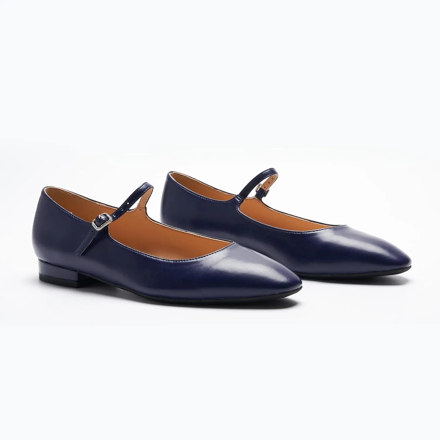 C. Paravano Women's Mary Jane Flats | Round Toe Leather Ballet Flats with Adjustable Strap, Dressy and Casual Shoes for Office,Travel,Bridal & Daily Wear