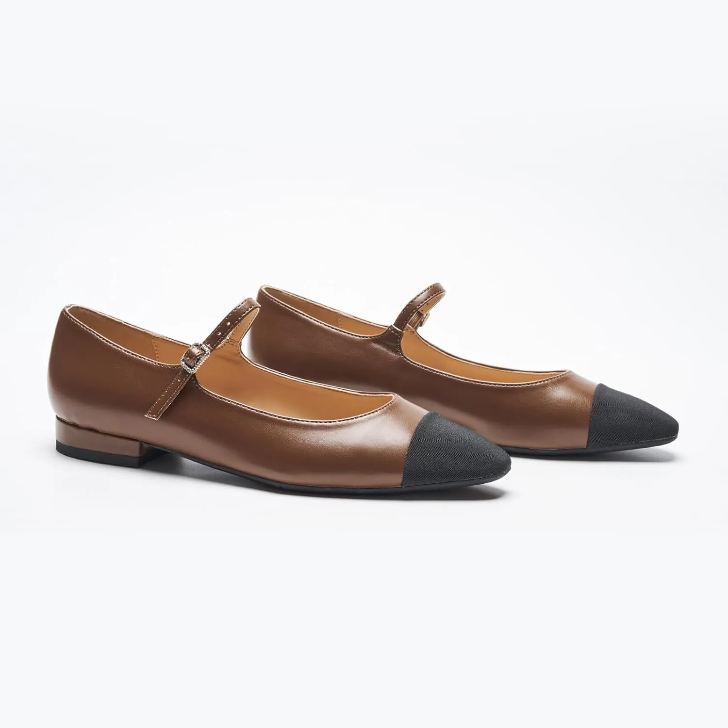 C. Paravano Women's Mary Jane Flats | Round Toe Leather Ballet Flats with Adjustable Strap, Dressy and Casual Shoes for Office,Travel,Bridal, Church,Business Meetings & Daily Wear