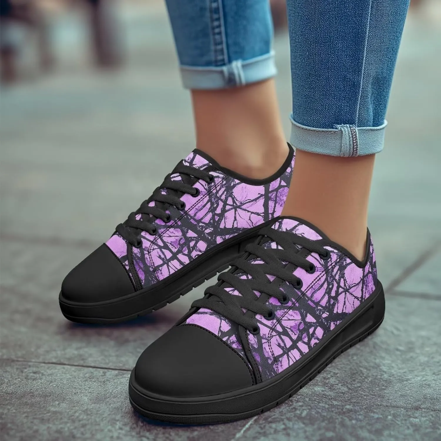 Canvar Shoes for Women Men Lace up Low Top Platform Sneakers for Walking Hiking Running