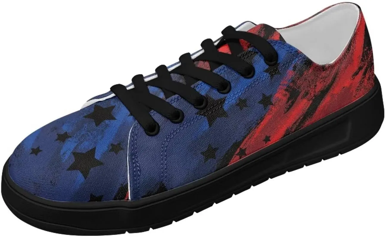 Canvas Sneakers for Women Low Top Lace Up Shoes Comfortable Canvas Tennis Shoes with Anti Skid EVA Sole Dressy Flats