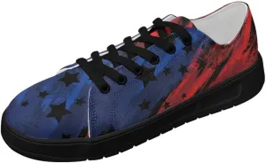 Canvas Sneakers for Women Low Top Lace Up Shoes Comfortable Canvas Tennis Shoes with Anti Skid EVA Sole Dressy Flats