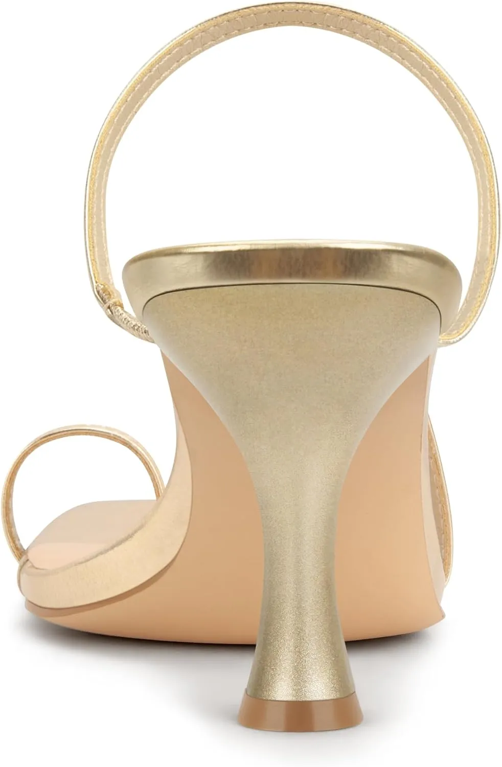 Carcuume Women's Square Toe Heeled Sandals Strappy Kitten Heels