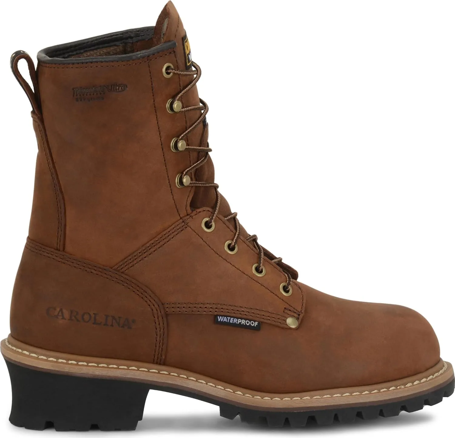 Carolina Elm 8” Waterproof Insulated Steel Toe Logger Boots for Men - Rugged Men’s Work Boots with 600g Thinsulate and Slip-Resistant Outsoles