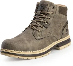 CC-Los Men's Winter Snow Boots with Sherpa Fleece Lining Waterproof Slip-Resistant Insulated Size 7.5-14