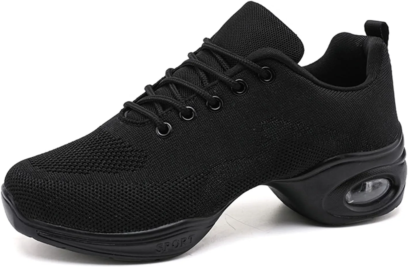 CERYTHRINA Women's Dance Shoes Lace-up Jazz Shoes Breathable Mesh Sneakers Air Cushion Athletic Walking Shoes