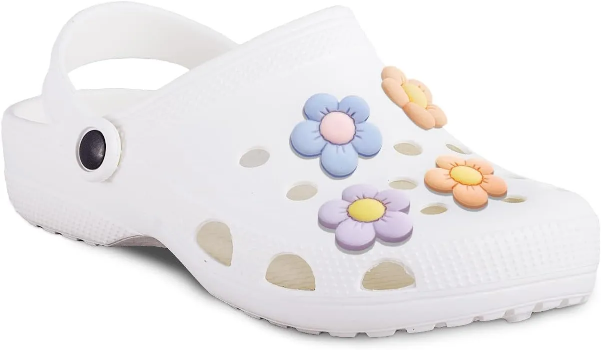 CEVILIA Flower Charms Pearl Decoration Charms,Cute Daisy Flower Shoe Charms,for Women Clog Sandals