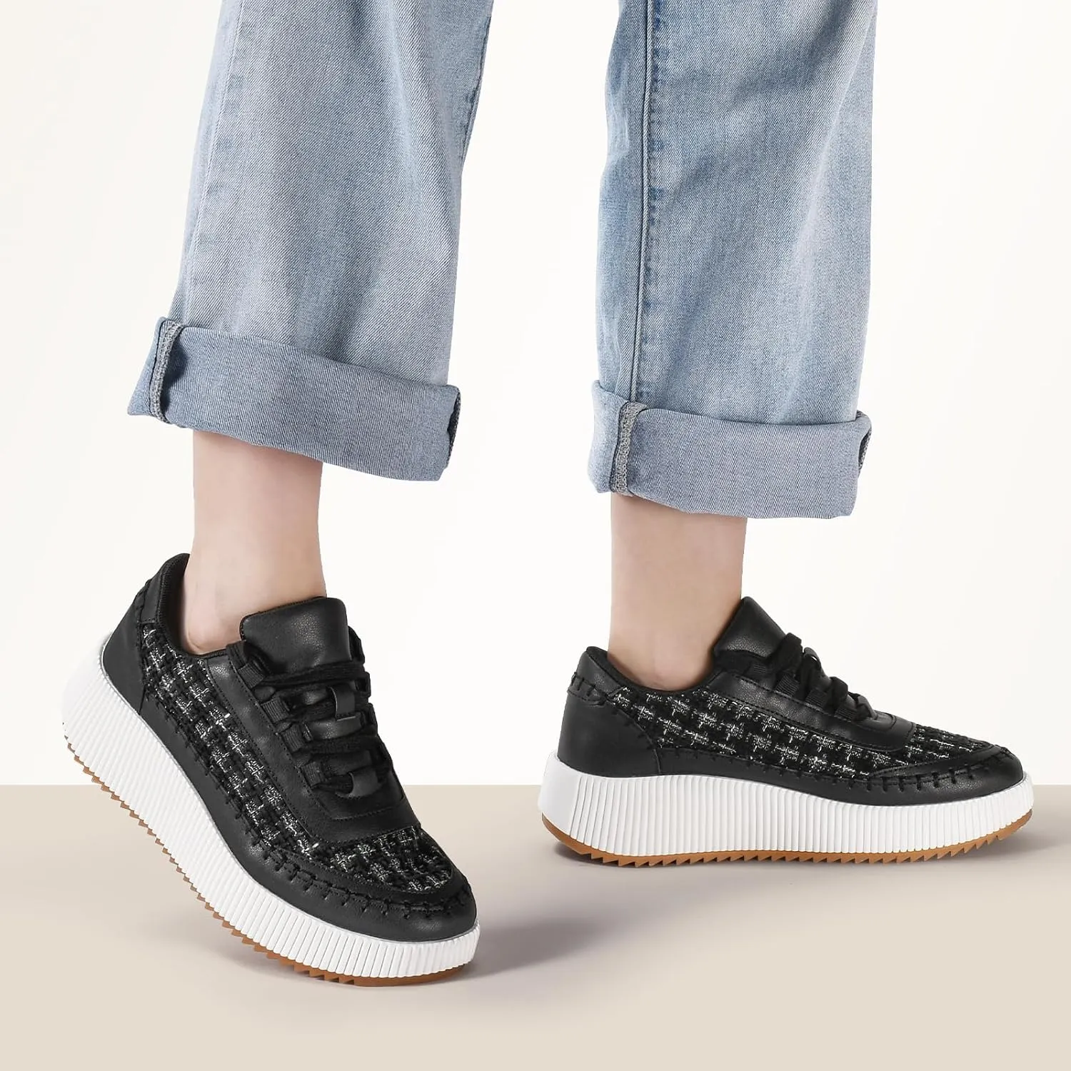 CGRRBW Women's Platform Sneakers Comfortable Fashion Sneakers Walking Shoes