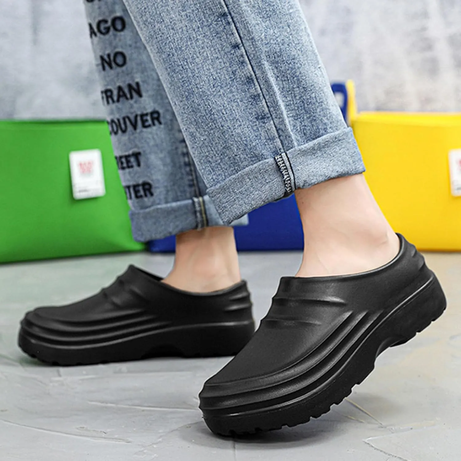 Chef Shoes for Men Non Slip Clogs Work Shoes Kitchen Zapatos De Chef for Women Leather Moccasins Slippers