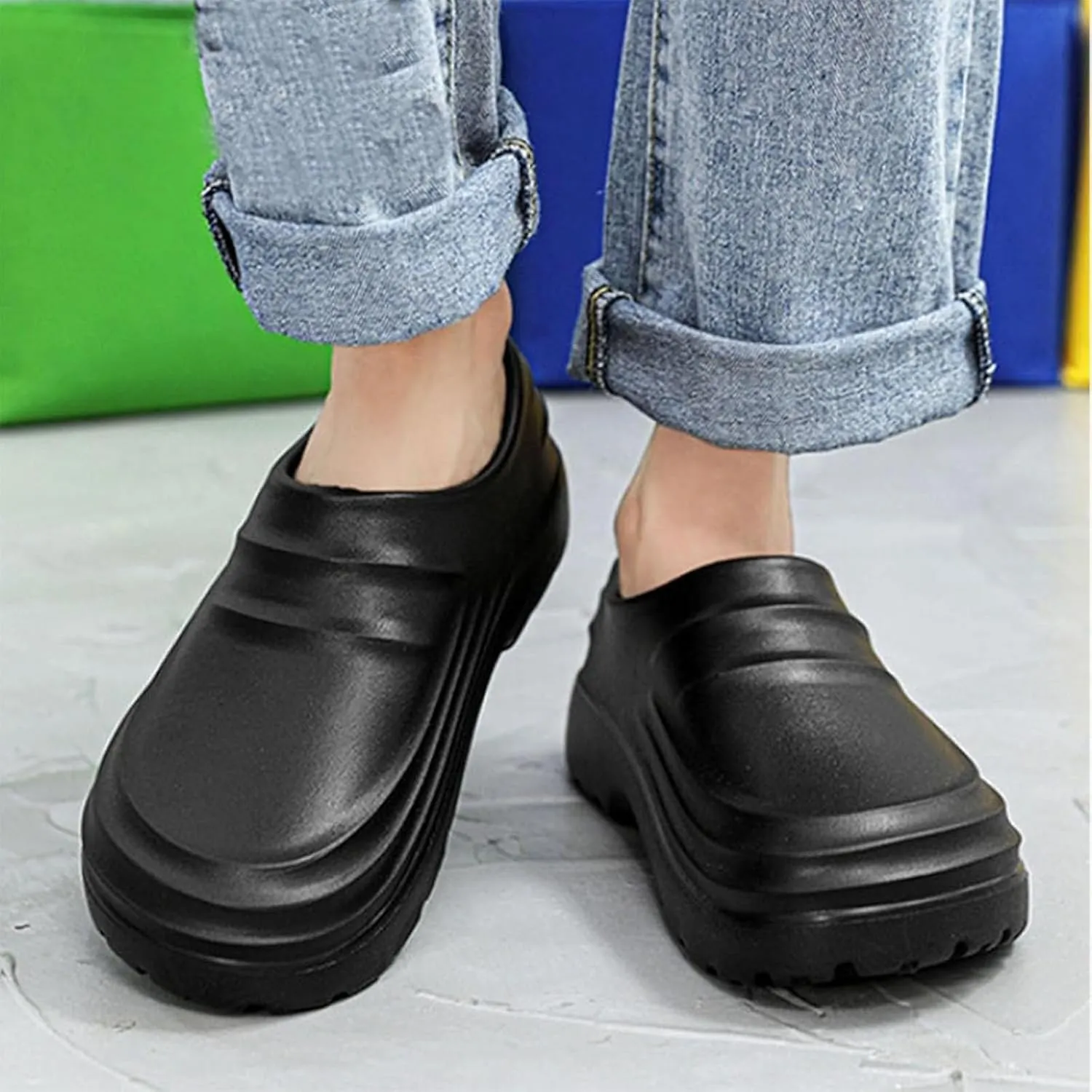 Chef Shoes for Men Non Slip Clogs Work Shoes Kitchen Zapatos De Chef for Women Leather Moccasins Slippers
