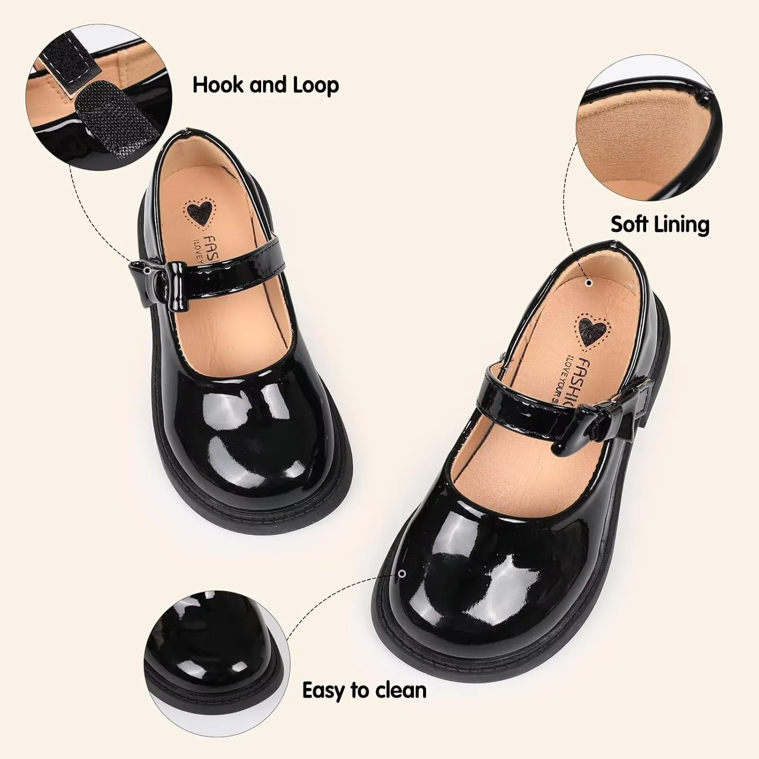 CIOR Toddler Little Girls Mary Jane Dress Shoes School Party Princess Dress Shoes for Girls Flats