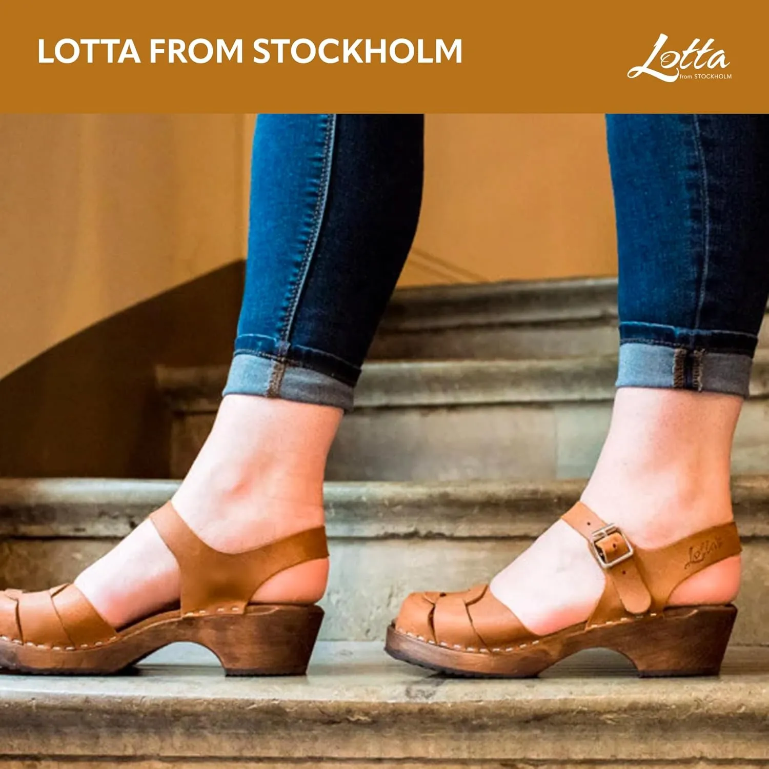 Classic Swedish Leather Clogs - Brown Oiled Nubuck Leather Sandal Clog for Women | Brown Base | Wooden Sole | Stylish & Comfortable Shoes |Handcrafted in Sweden