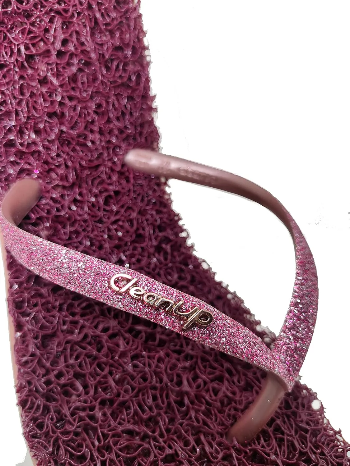 CLEANUP Flip Flops | Flat Shine Rose | Exfoliating, Massaging and Relaxing | Comfortable & Lightweight Thong Sandals | 100% Vegan Recyclable Fibers |