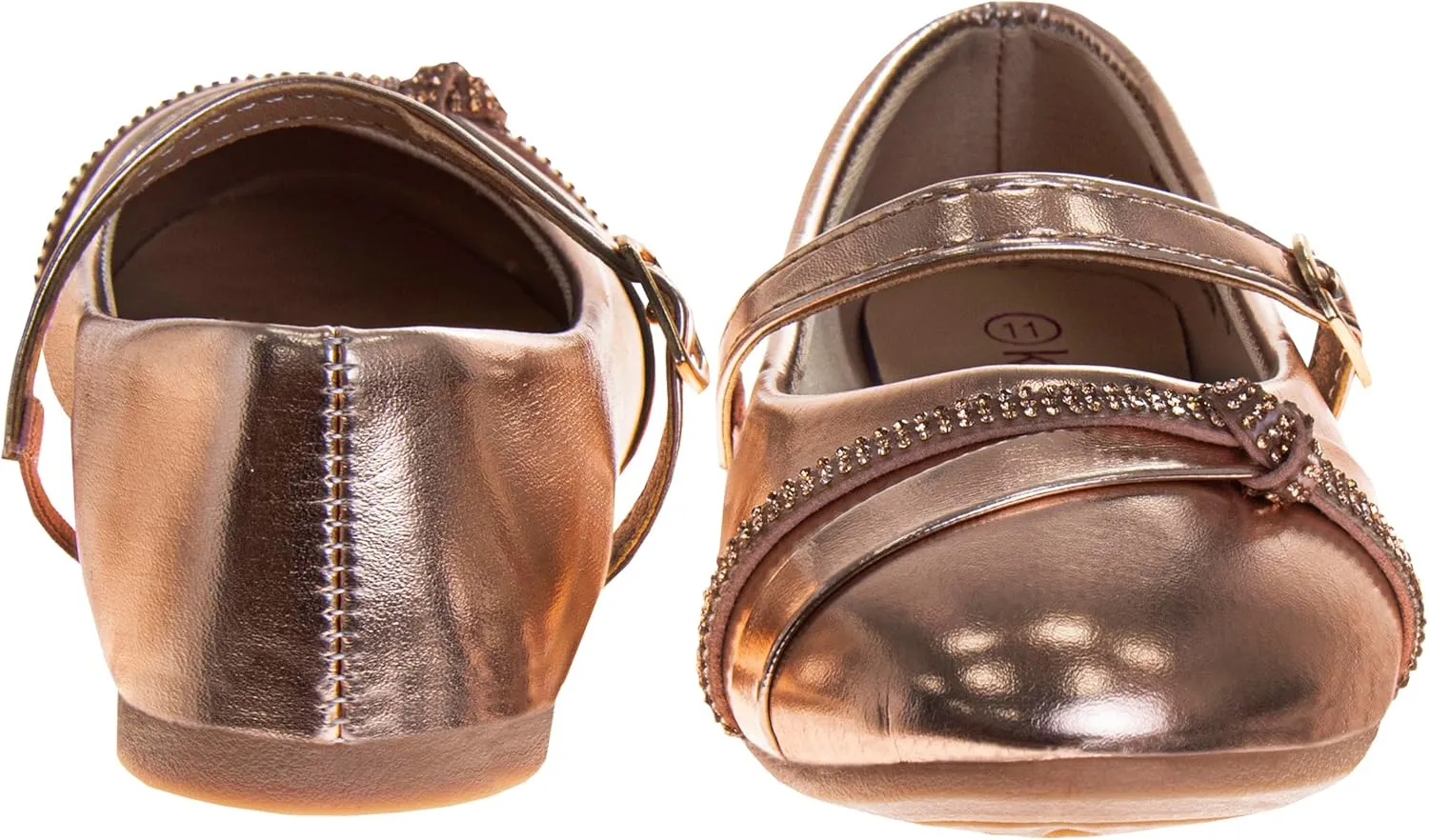 Closed Toe Dress Ballerina Flats - Stylish Formal Patent Mary Jane Wedding Party Shoes (Toddler - Little Kid - Big Kid)