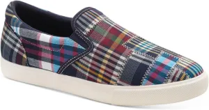 Clubroom Mens Navy Plaid Padded Goring Tate Round Toe Platform Slip On Sneakers 10 M