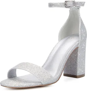 COASIS Women's Chunky Block Heels Open Toe Ankle Strap 3.5 Inch Heeled Sandals