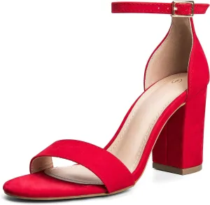 COASIS Women's Chunky Block Heels Open Toe Ankle Strap 3.5 Inch Heeled Sandals