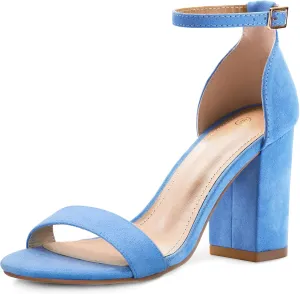 COASIS Women's Chunky Block Heels Open Toe Ankle Strap 3.5 Inch Heeled Sandals