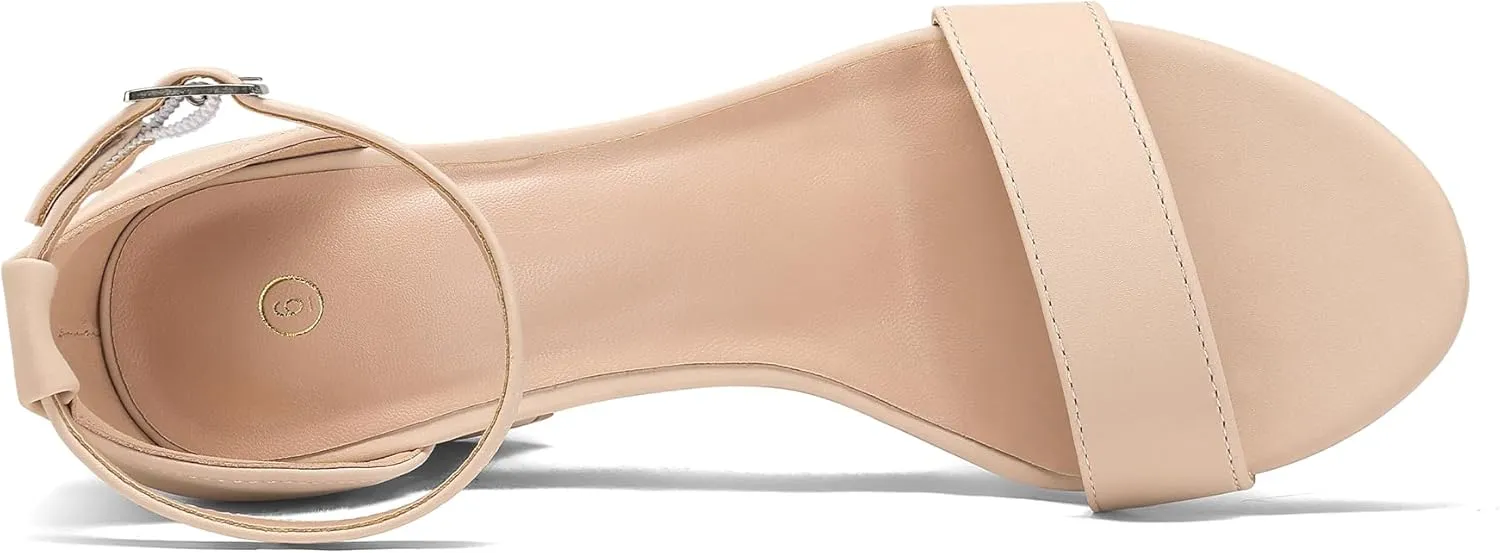 COASIS Women's Chunky Block Heels Open Toe Ankle Strap 3.5 Inch Heeled Sandals