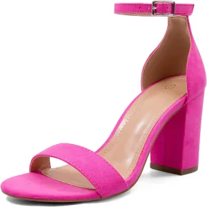 COASIS Women's Chunky Block Heels Open Toe Ankle Strap 3.5 Inch Heeled Sandals
