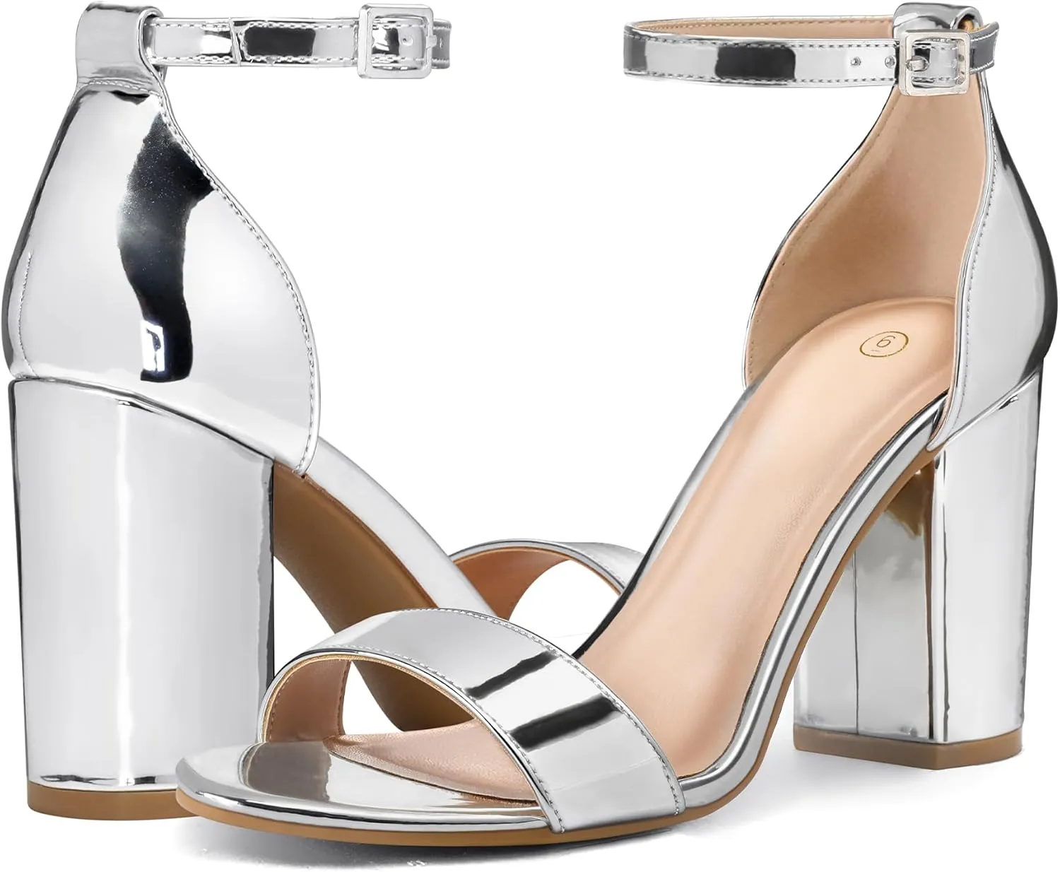 COASIS Women's Chunky Block Heels Open Toe Ankle Strap 3.5 Inch Heeled Sandals