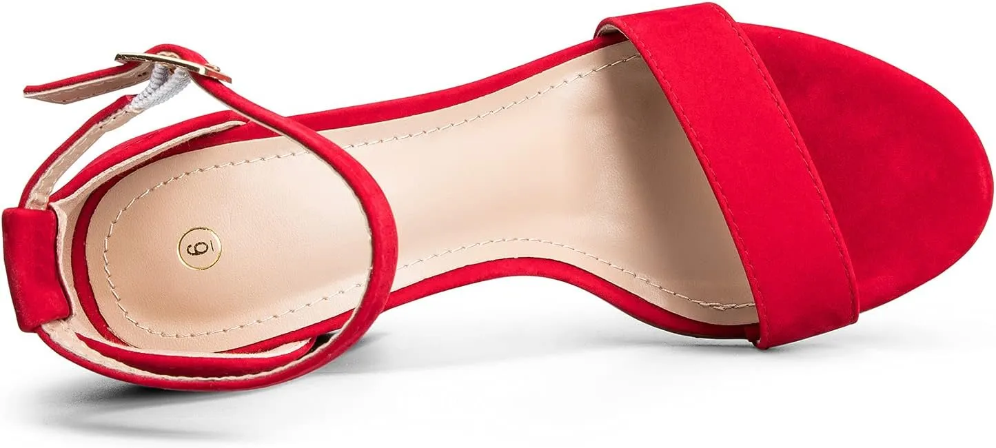 COASIS Women's Chunky Block Heels Open Toe Ankle Strap 3.5 Inch Heeled Sandals