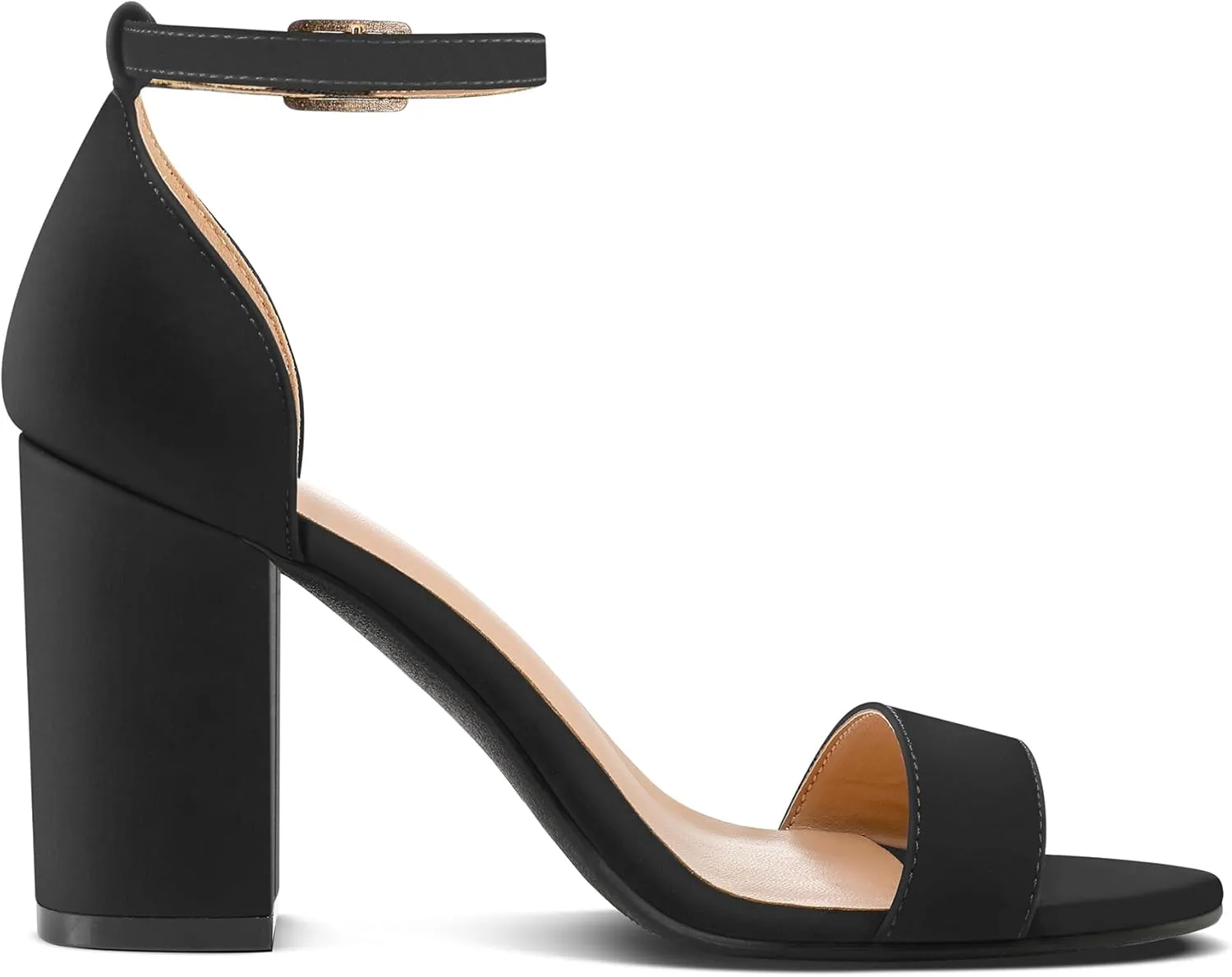 COASIS Women's Chunky Block Heels Open Toe Ankle Strap 3.5 Inch Heeled Sandals