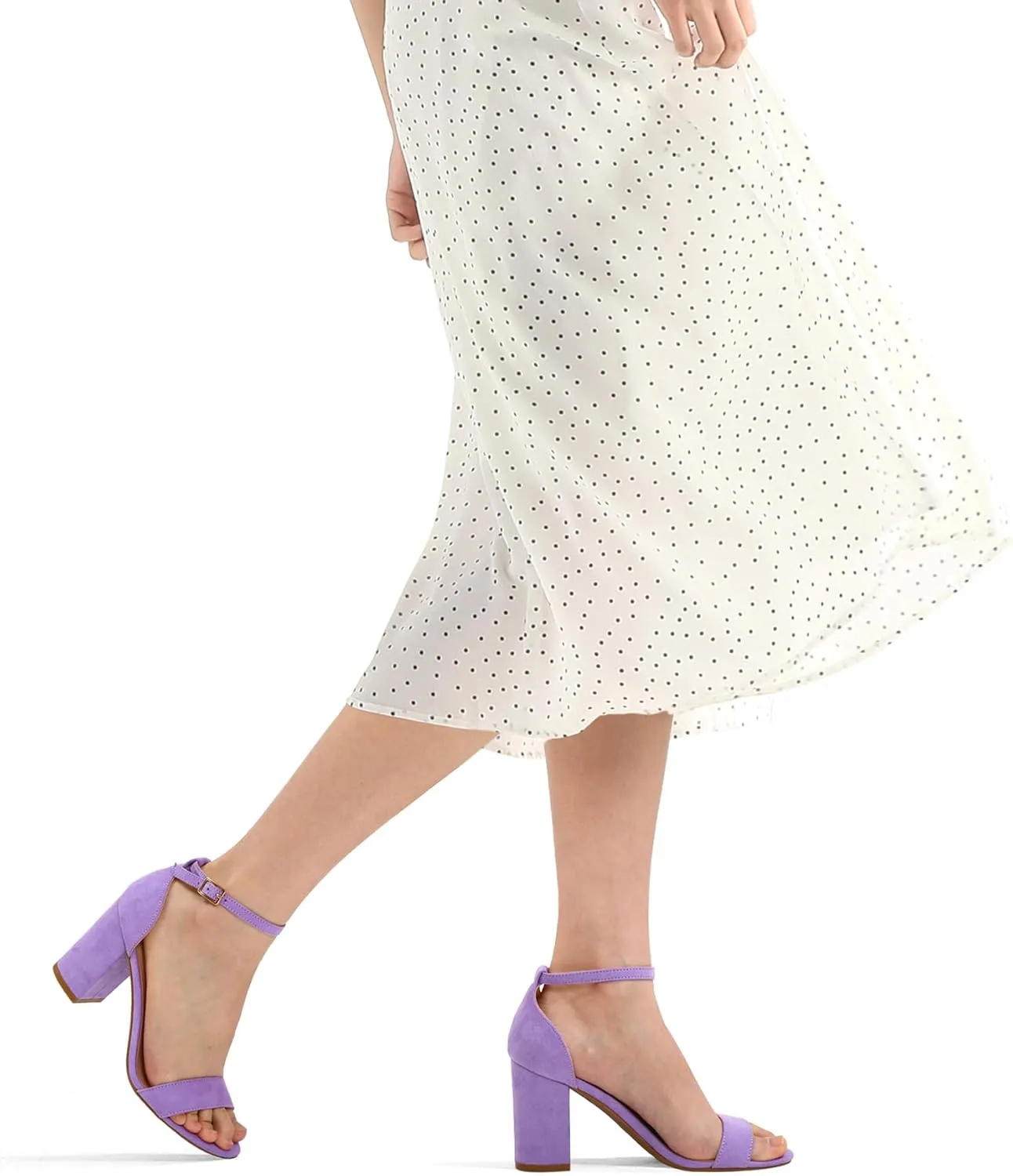 COASIS Women's Chunky Block Heels Open Toe Ankle Strap 3.5 Inch Heeled Sandals