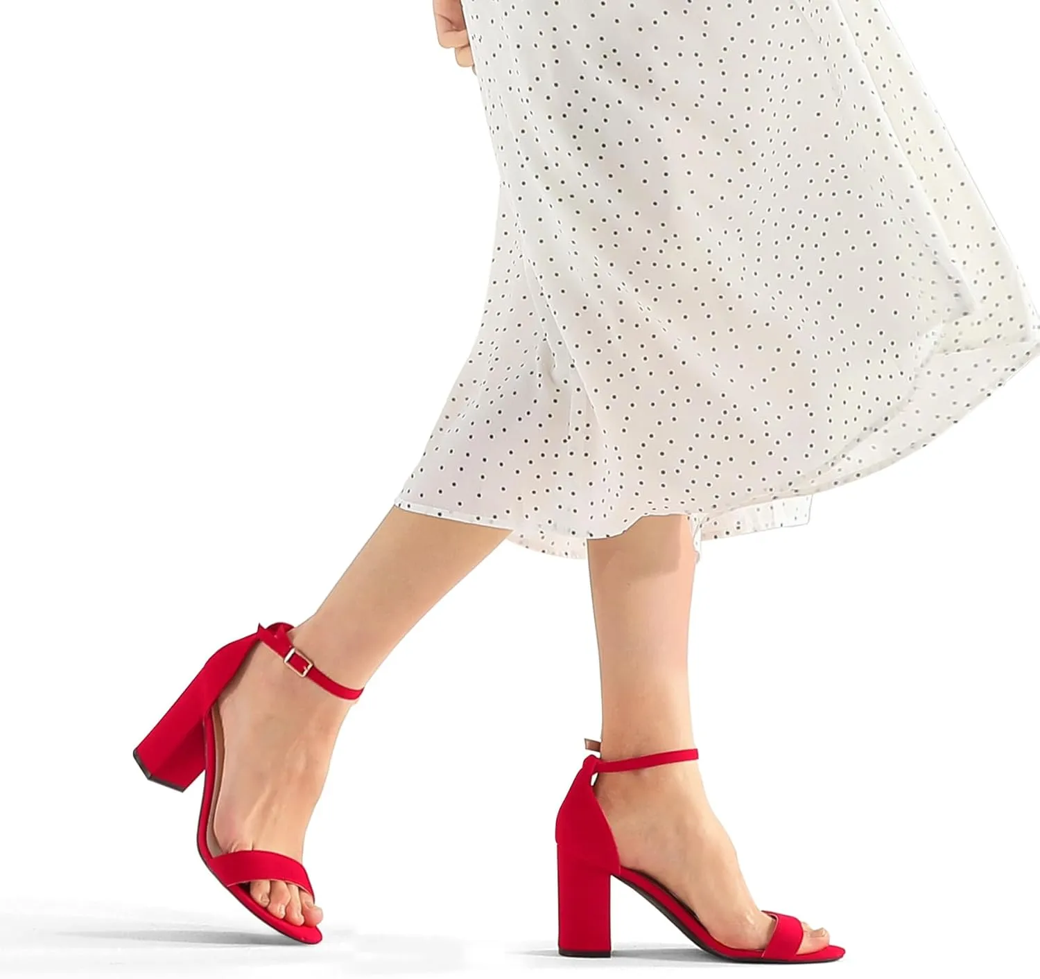 COASIS Women's Chunky Block Heels Open Toe Ankle Strap 3.5 Inch Heeled Sandals
