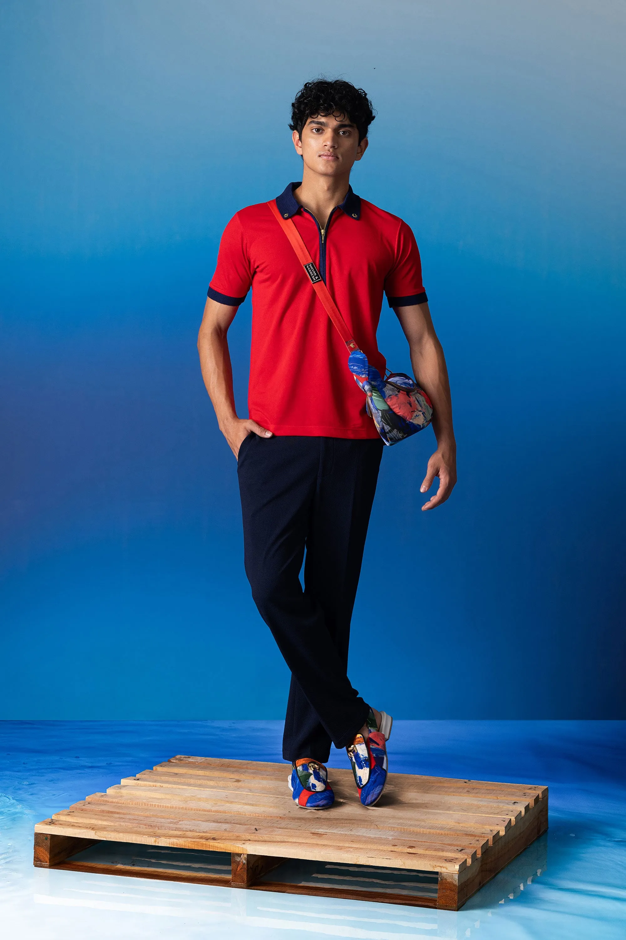 Coccinella Polo with Contrast Ribbed Collar