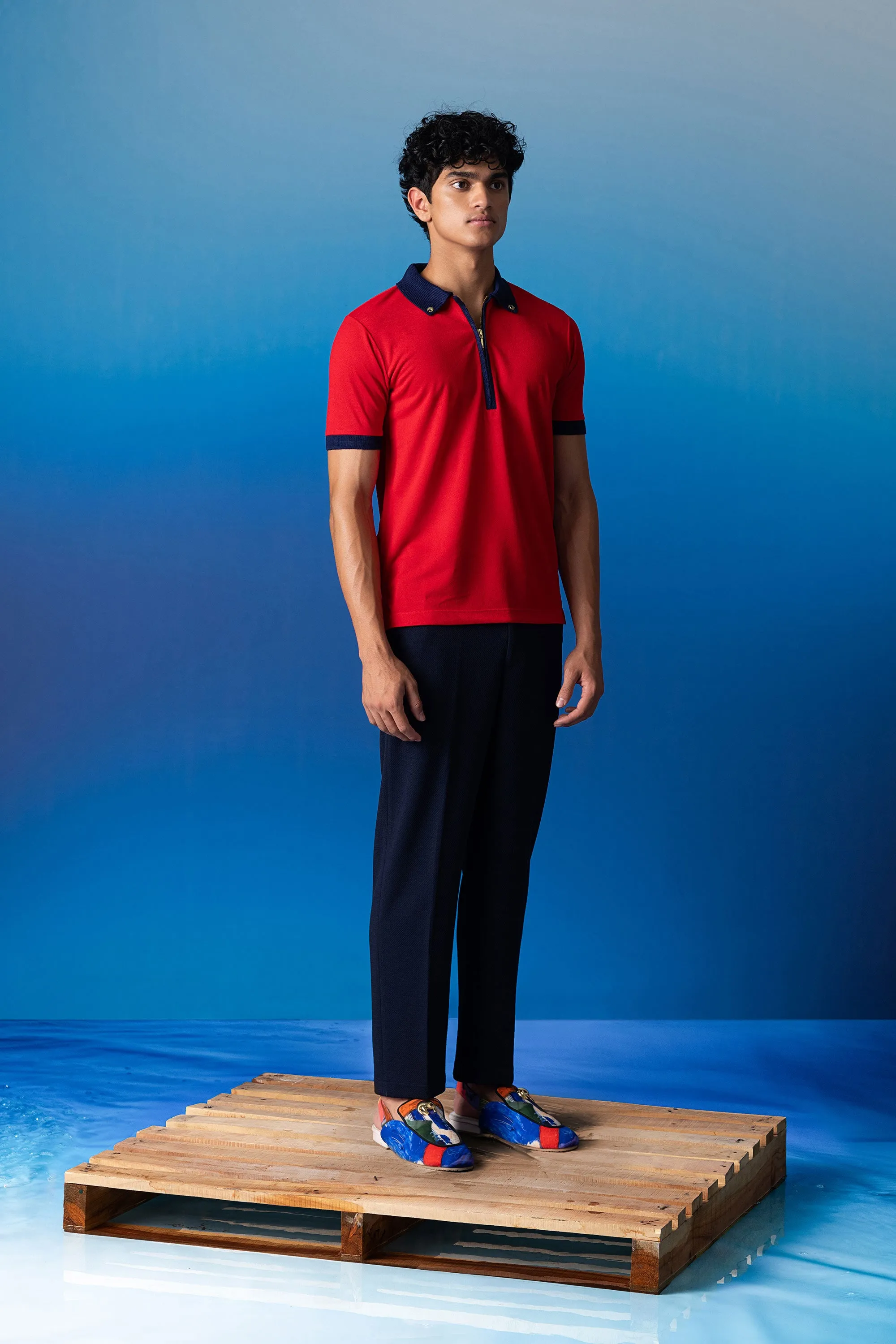 Coccinella Polo with Contrast Ribbed Collar