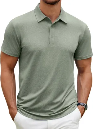 COOFANDY Men's Polo Shirt Golf Dry Fit Performance Short Sleeve Moisture Wicking Athletic Polo Collared Tennis T-Shirt