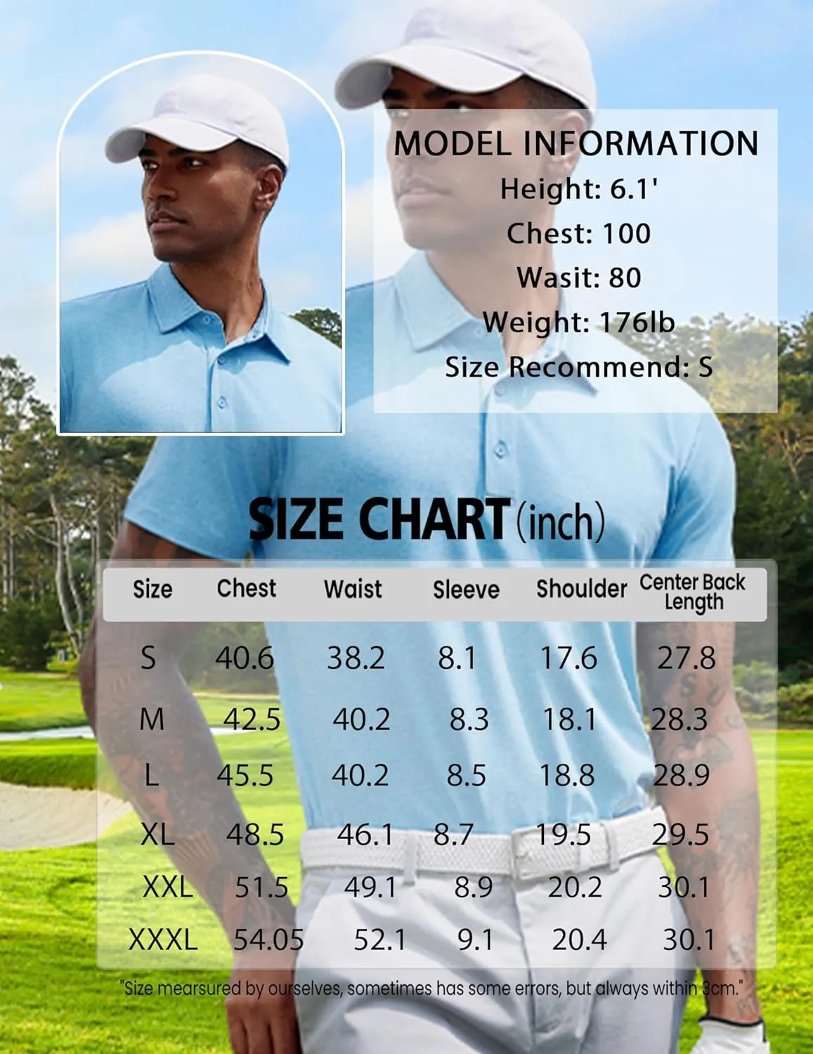 COOFANDY Men's Polo Shirt Golf Dry Fit Performance Short Sleeve Moisture Wicking Athletic Polo Collared Tennis T-Shirt