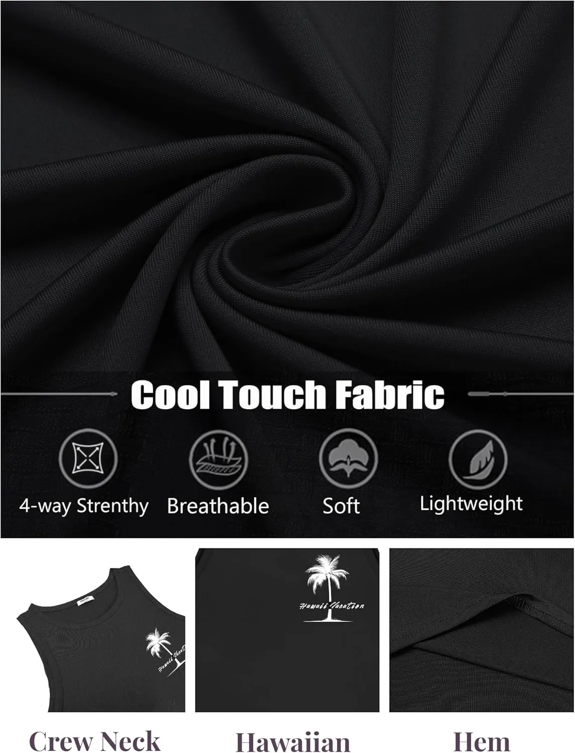 COOFANDY Mens Tank Tops Beach Summer Sleeveless Graphic T Shirts Palm Tree Vacation Quick Dry Muscle Tank